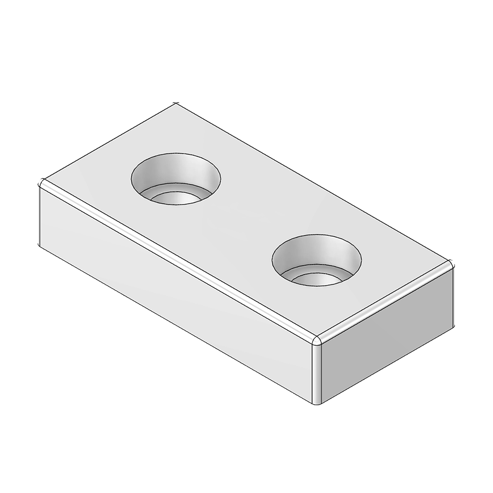 32-3060WS-3SS MODULAR SOLUTIONS MOUNTING PLATE 30MM X 60MM NO CENTER HOLE